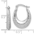 14K White Gold Polished and Diamond-cut Hoop Earrings