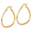 14K D/C Polished Oval 1.5mm Hoop Earrings
