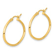 14k Polished 1.50mm Oval Hoop Earrings