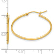 14k Polished 1.50mm Oval Hoop Earrings