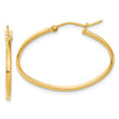 14k Polished 1.50mm Oval Hoop Earrings