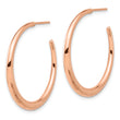 14K Rose Gold Polished Hoop Post Earrings