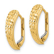 14K Polished and Diamond-cut Leverback Earrings - Birthstone Company