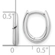 14K White Gold Polished Oval Hinged Hoop Earrings