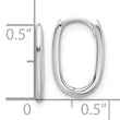 14K White Gold Polished Oval Hinged Hoop Earrings