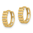 14K Polished CZ Hinged Hoop Earrings