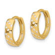 14K Polished CZ Hinged Hoop Earrings - Birthstone Company