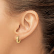 14K Polished CZ Hinged Hoop Earrings - Birthstone Company