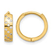 14K Polished CZ Hinged Hoop Earrings - Birthstone Company