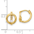 14K Polished CZ Circle Hoop Earrings