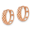 14K Rose Gold Polished and Etched Hinged Hoop Earrings - Birthstone Company