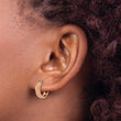 14K Rose Gold Polished and Etched Hinged Hoop Earrings - Birthstone Company