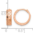 14K Rose Gold Polished and Etched Hinged Hoop Earrings - Birthstone Company