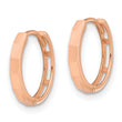 14K Rose Gold Polished and Diamond-cut Hinged Hoop Earrings - Birthstone Company