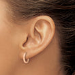 14K Rose Gold Polished and Diamond-cut Hinged Hoop Earrings - Birthstone Company