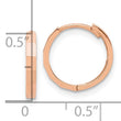 14K Rose Gold Polished and Diamond-cut Hinged Hoop Earrings - Birthstone Company