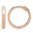 14K Rose Gold Polished and Diamond-cut Hinged Hoop Earrings - Birthstone Company