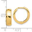 14K Polished and Diamond-cut Huggie Hoop Earrings