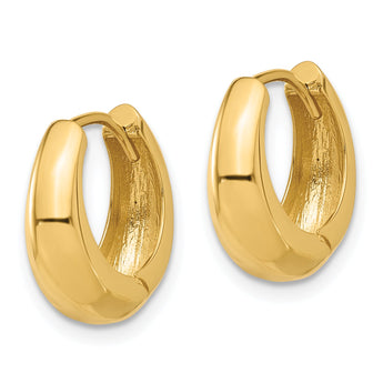 14K Polished Hinged Huggie Hoop Earrings