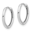 14K White Gold Polished Hinged Hoop Earrings