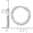 14K White Gold Polished Hinged Hoop Earrings