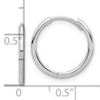 14K White Gold Polished Hinged Hoop Earrings