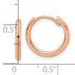 14K Rose Gold Polished Hinged Hoop Earrings