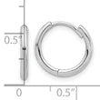 14K White Gold Polished Hinged Hoop Earrings