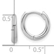 14K White Gold Polished Hinged Hoop Earrings