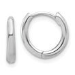 14K White Gold Polished Hinged Hoop Earrings