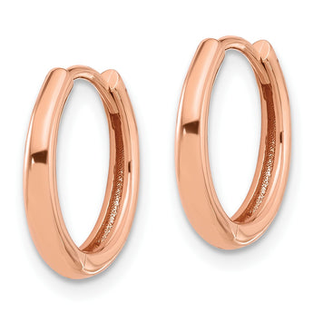 14K Rose Gold Polished Hinged Hoop Earrings - Birthstone Company
