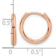 14K Rose Gold Polished Hinged Hoop Earrings