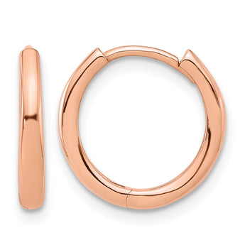 14K Rose Gold Polished Hinged Hoop Earrings - Birthstone Company