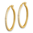 14K Polished CZ 1.5mm Large Hoop Earrings - Birthstone Company
