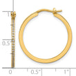14K Polished CZ 1.5mm Large Hoop Earrings - Birthstone Company