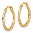 14K Polished CZ 1.5mm Small Hoop Earrings - Birthstone Company