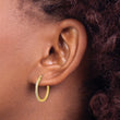 14K Polished CZ 1.5mm Small Hoop Earrings