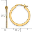 14K Polished CZ 1.5mm Small Hoop Earrings - Birthstone Company
