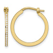 14K Polished CZ 1.5mm Small Hoop Earrings - Birthstone Company