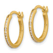 14K CZ 1.5mm Hoop Earrings