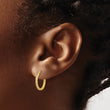 14K CZ 1.5mm Hoop Earrings