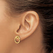14K Polished Circle Post Earrings
