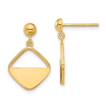 14K Polished Contemporary Dangle Post Earrings