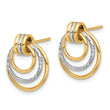 14K Two-tone Polished Circle Drop Post Earrings