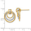 14K Two-tone Polished Circle Drop Post Earrings