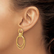 14K Polished and Textured Dangle Post Earrings