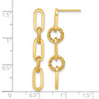 14K Polished Chain Link Dangle Post Earrings