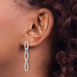 14K White Gold Polish and Twisted Chain Link Dangle Post Earrings - Birthstone Company