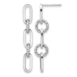 14K White Gold Polish and Twisted Chain Link Dangle Post Earrings - Birthstone Company