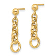 14K Polished Circle Link Post Earrings